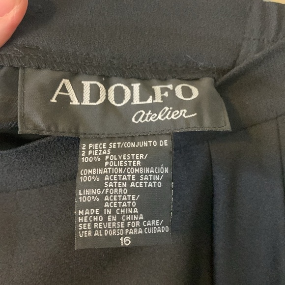 NWT Adolfo Atelier Black Midi Skirt Size 16 - Picture 3 of 6